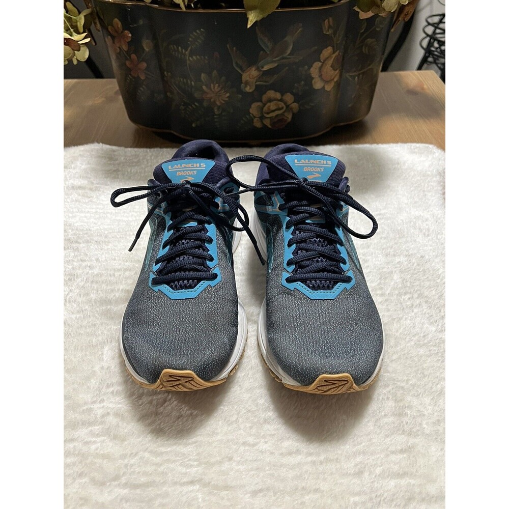 Brooks Launch 5 Womens Gray Blue Purple Running Training Shoes Size 10